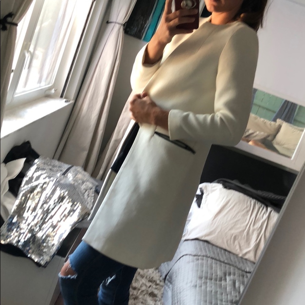 Zara basic white structured coat - Picture 2 of 4